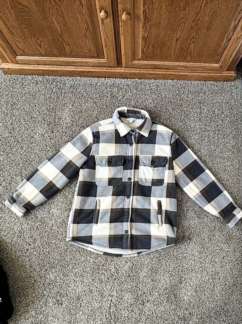 Natural Reflections Sherpa-Lined Plaid Shirt Jacket women’s Small